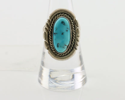 Navajo Turquoise Ring 925 Silver Handmade Native American Artist C.80's