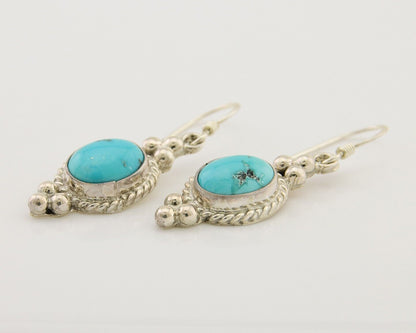 Navajo Dangle Earrings 925 Silver Blue Turquoise Native American Artist C.80's