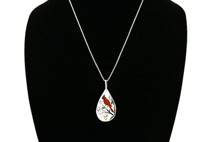 Navajo Inlaid Bird Pendant .925 Silver Handmade Signed Barber C.80's