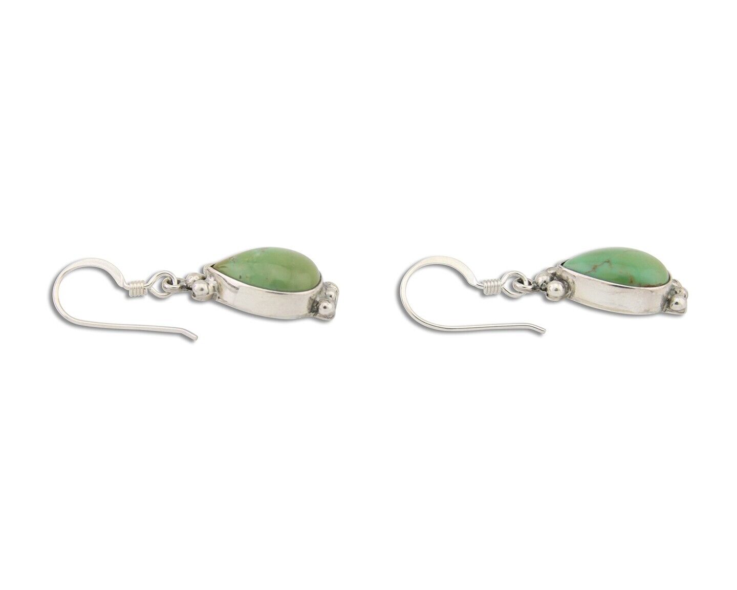 Navajo Dangle Earrings 925 Silver Natural Turquoise Native American Artist C80s