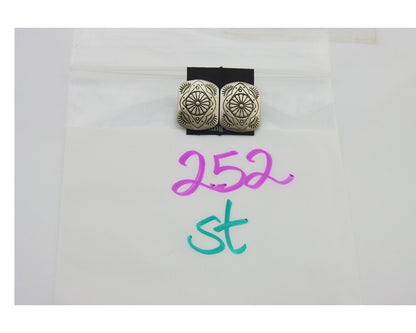 Navajo Concho Earrings 925 Silver Native American Artist C.80's