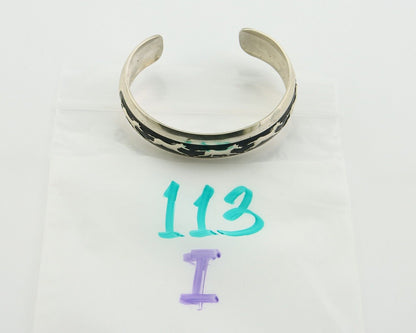Navajo Bracelet 925 Silver Handmade Cuff Artist Signed B Webb C.80's