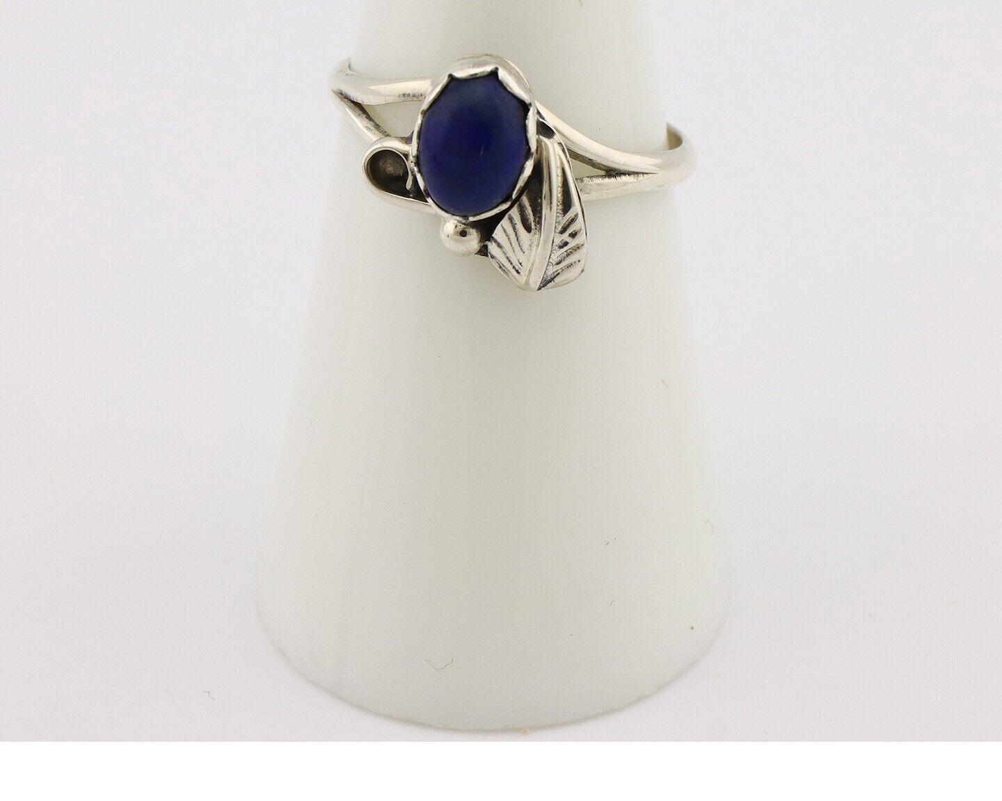 Navajo Ring 925 Silver Natural Mined Lapis Native American Artist C.80's