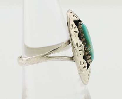 Navajo Ring 925 Silver Natural Blue Turquoise Native American Artist C.80's