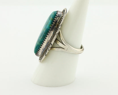 Navajo Ring 925 Silver Natural Blue Turquoise Artist Signed M Begay C.80's