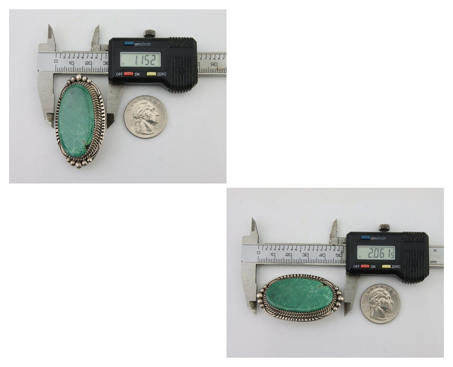 Navajo Pin Pendant 925 Silver Natural Blue Turquoise Artist Signed B C.80's