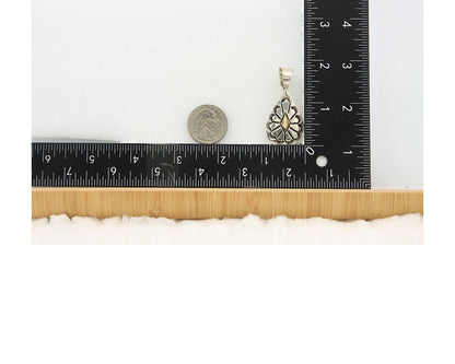 Navajo Kokopelli Pendant Sterling Silver & Gold Authentic Traditional Signed RT