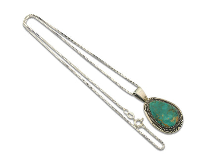 Navajo Sterling Silver Necklace Authentic Turquoise Vintage Signed Anna Begay