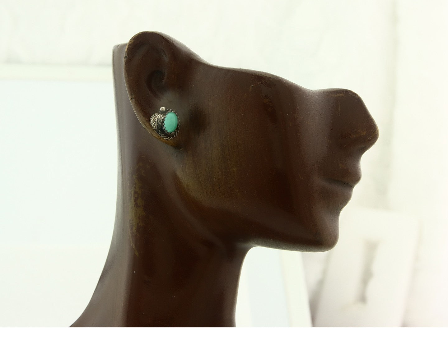 Navajo Earrings Sterling Silver Turquoise Vintage Stud Handmade