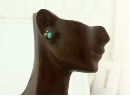 Navajo Earrings Sterling Silver Turquoise Vintage Stud Handmade