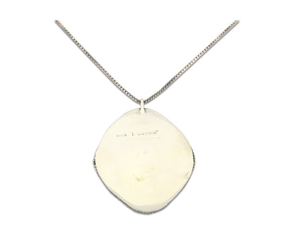 Navajo Sterling Silver Necklace Authentic Turquoise Vintage Signed JR L Sam