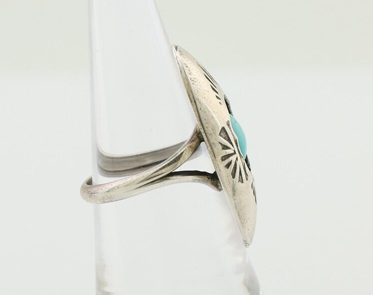 Navajo Ring 925 Silver Natural Blue Turquoise Native American Artist C.80's