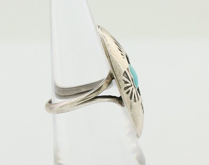 Navajo Ring 925 Silver Natural Blue Turquoise Native American Artist C.80's