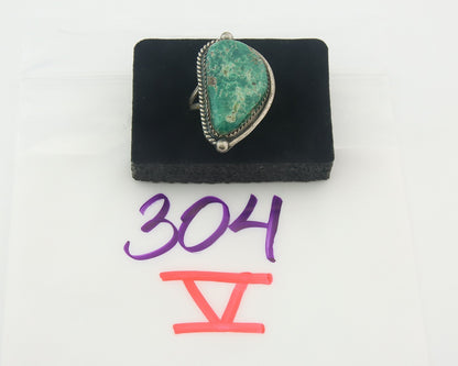 Vintage Navajo Ring 925 Sterling Authentic Turquoise Artist Signed TS Size 7.25