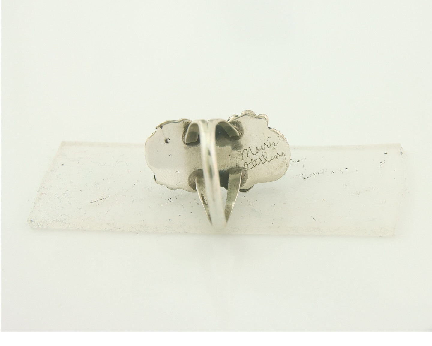 Vintage Navajo Ring 925 Sterling Natural Gemstones Signed Justin Morris Sz 9.0