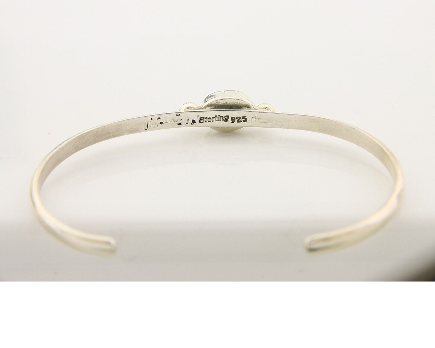 Navajo Bracelet .925 Silver Natural Red Coral Cuff Native American Artist C.80's