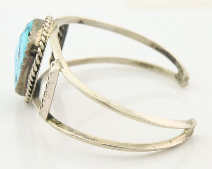 Navajo Bracelet 925 Silver Natural Blue Turquoise Native American Artist C.80s