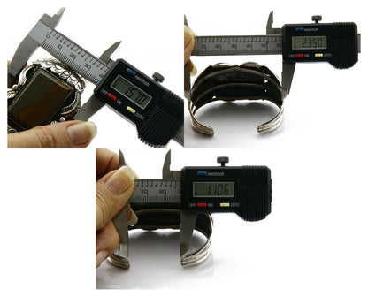 Navajo Bracelet .925 Silver Natural Petrified Wood Native American C.70's