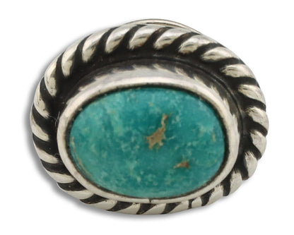 Navajo Tie Tack 925 Silver Natural Mined Turquoise Native American Artist C.80's