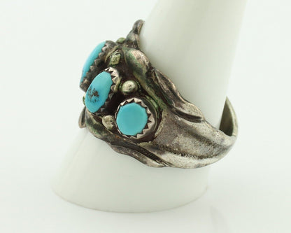 Zuni Ring .925 Silver Natural Sleeping Beauty Turquoise Native Artist C.80's