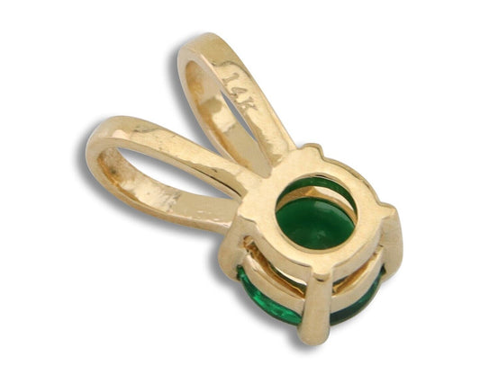 May Birthstone Pendant Set in 14k Solid Yellow Gold