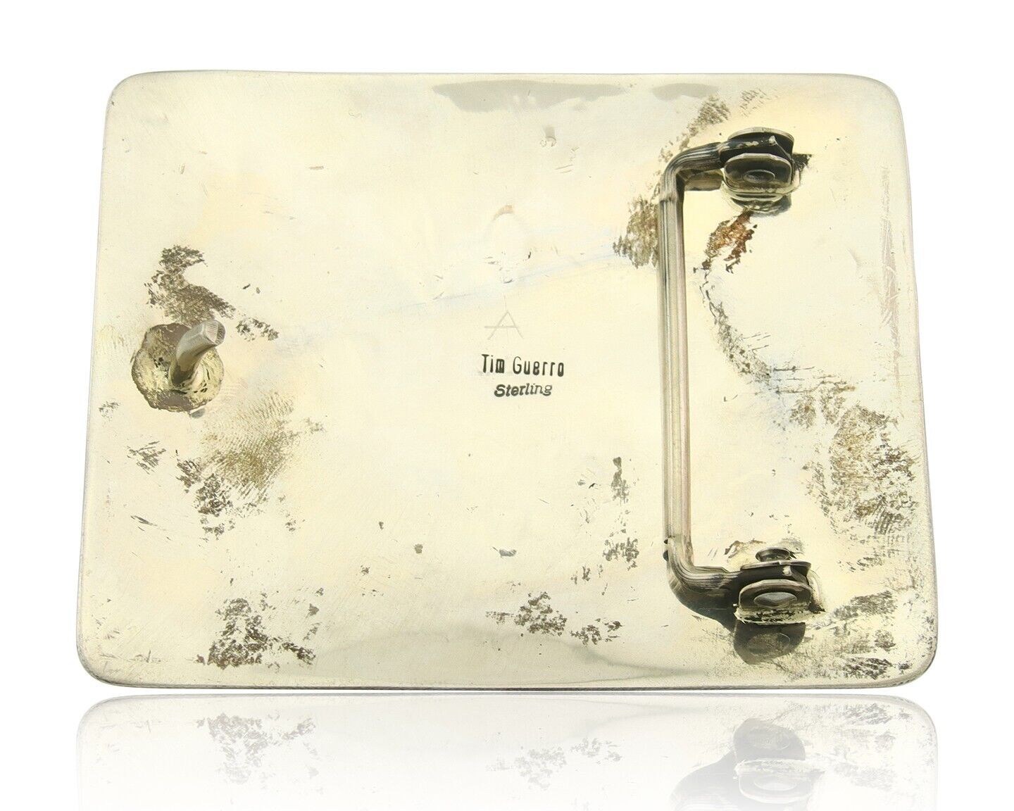 Vintage Navajo Belt Buckle 925 Silver Horse Head Turquoise Signed Tim Guerro