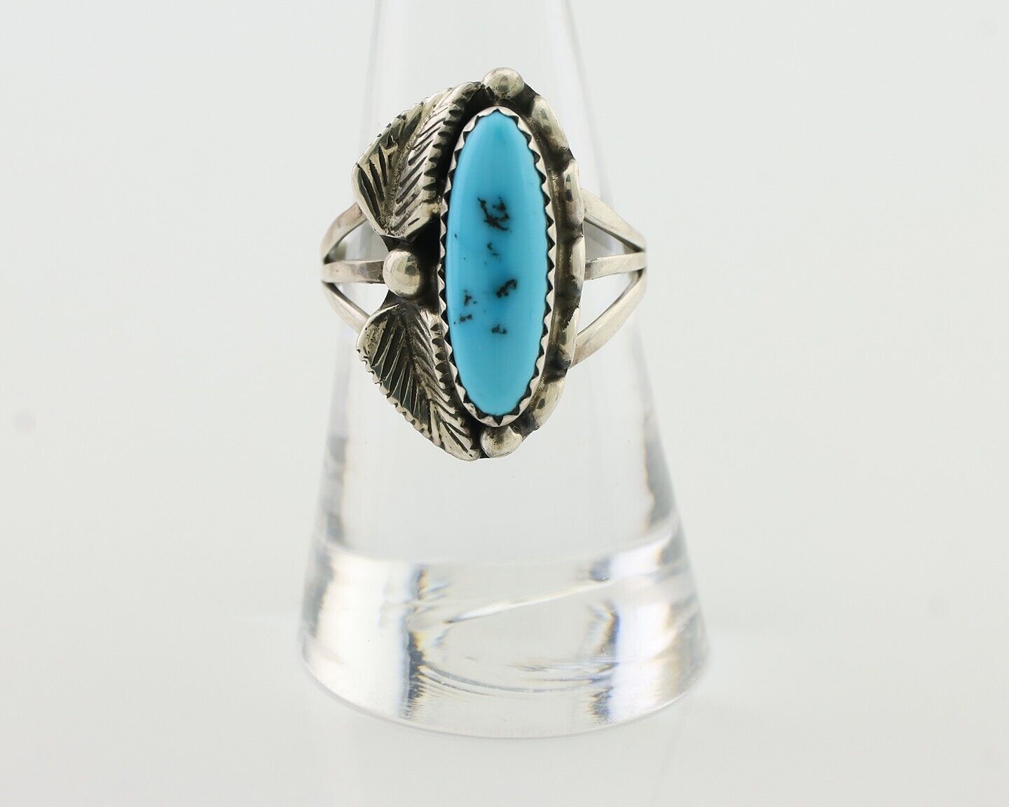 Navajo Ring 925 Silver Kingman Turquoise Artist Signed SC C.80's