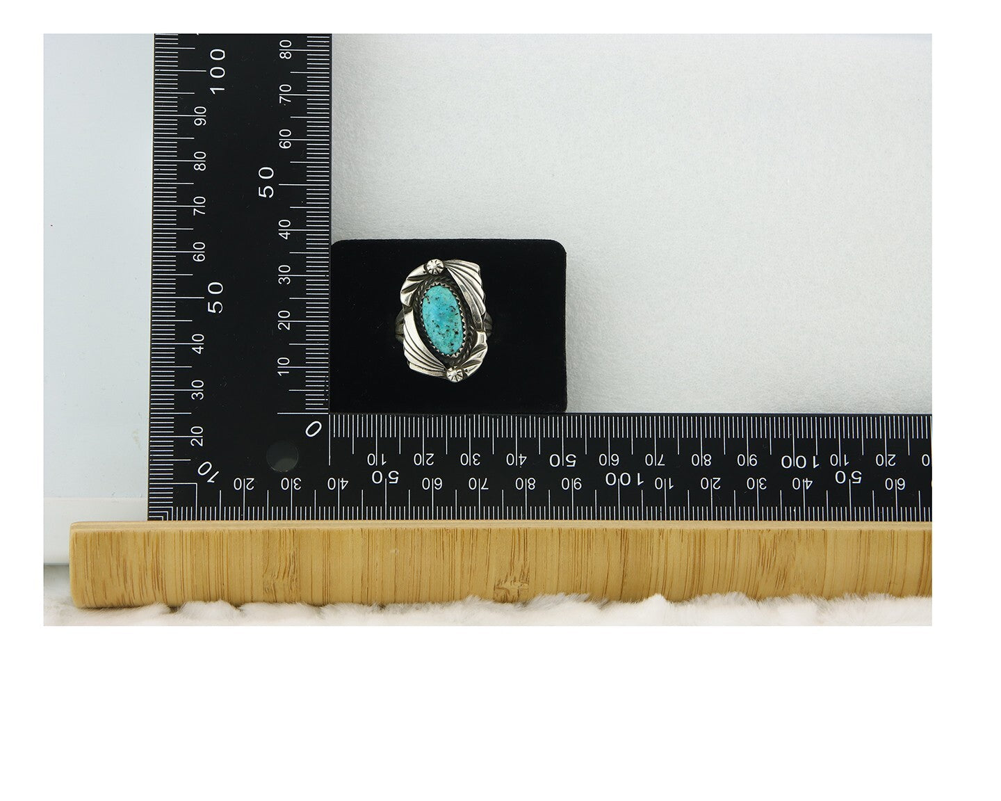 Traditional Navajo Ring Sterling Silver Authentic Turquoise Handmade Size 7.25