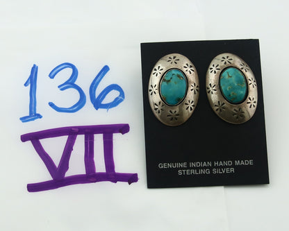 Navajo Earrings Sterling Silver Turquoise Vintage Dangle Handmade