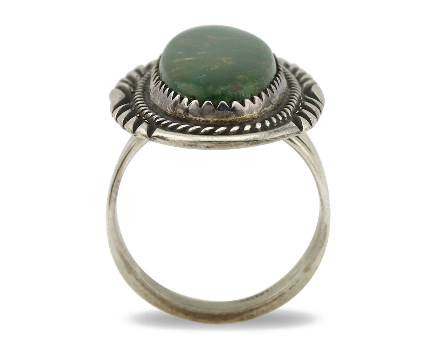 Navajo Ring .925 Silver Turquoise Signed M Begay C.1980's