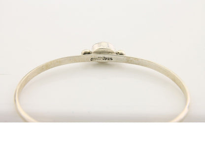 Navajo Bracelet .925 Silver Natural Red Coral Cuff Native American Artist C.80's