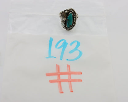 Navajo Handmade Ring 925 Silver Natural Turquoise Signed Jason Livingston C.80's