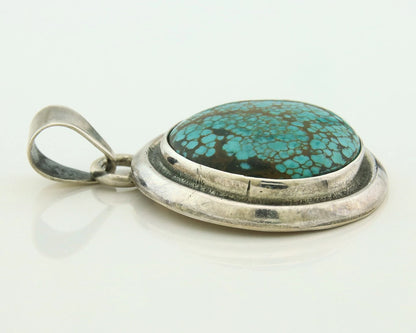 Navajo Pendant 925 Sterling Silver Natural Turquoise Handmade Vintage Artist