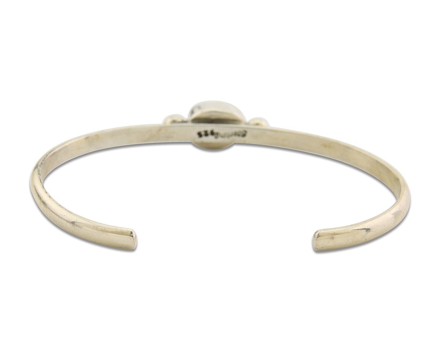 Navajo Bracelet .925 Silver Natural Red Coral Cuff Native American Artist C.80's