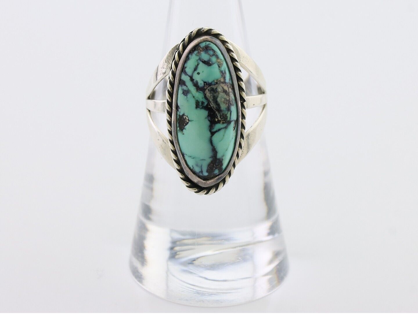 Navajo Ring 925 Silver Turquoise Native American Artist Size 6.75 C.80's