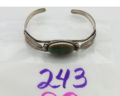 Navajo Bracelet 925 Silver Manassas Turquoise Artist Signed IJC C.80's