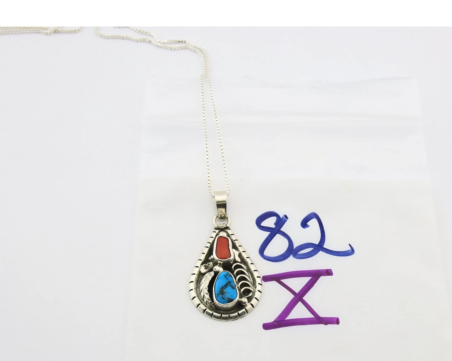 Navajo Necklace Sterling Authentic Gemstone Traditional Signed Teepee