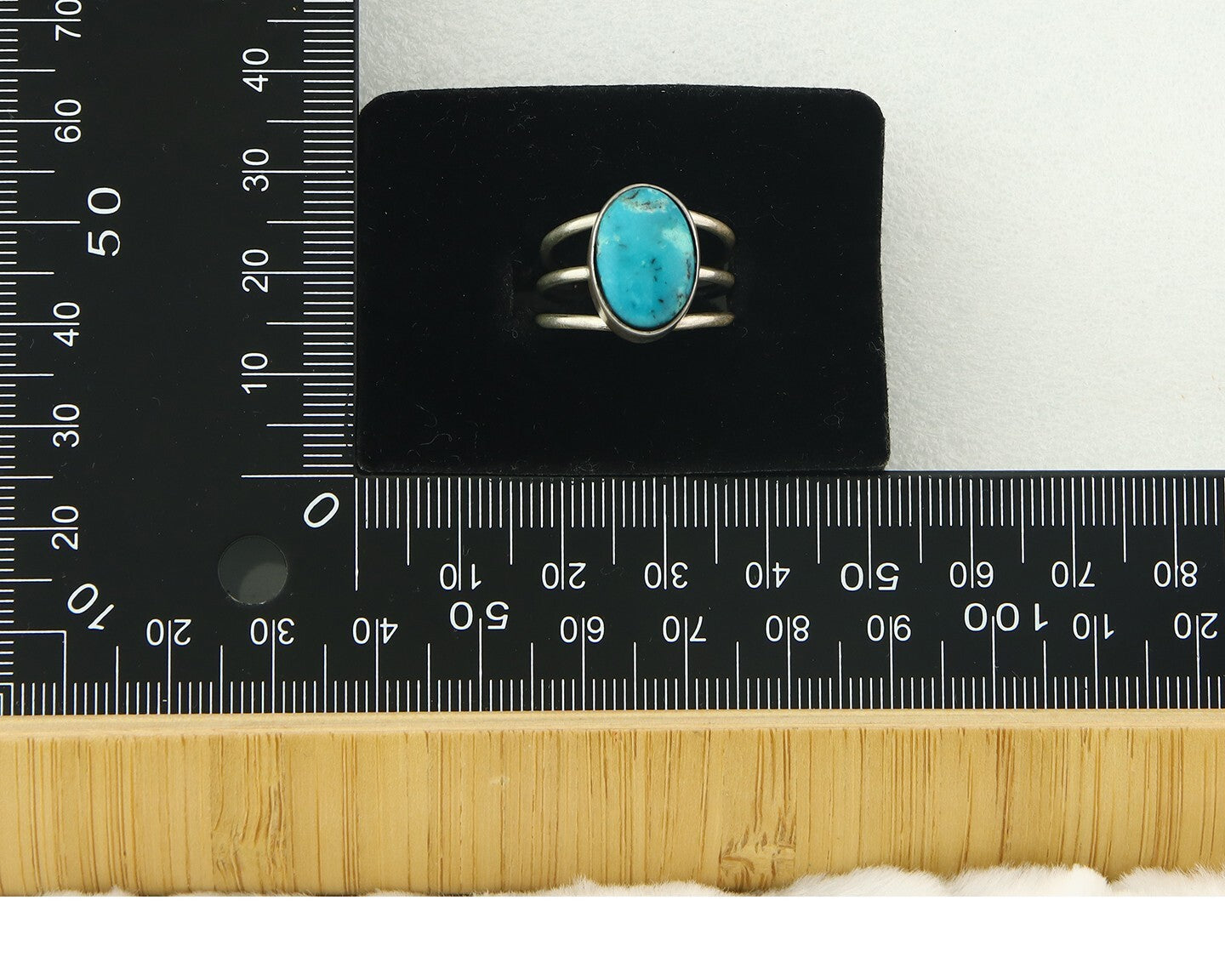Vintage Navajo Ring Sterling Natural Gemstone Native Artist Size 6.5