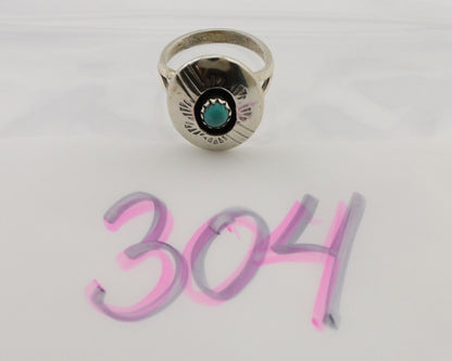 Navajo Handmade Ring 925 Silver Blue Turquoise Artist Signed BF C.80's