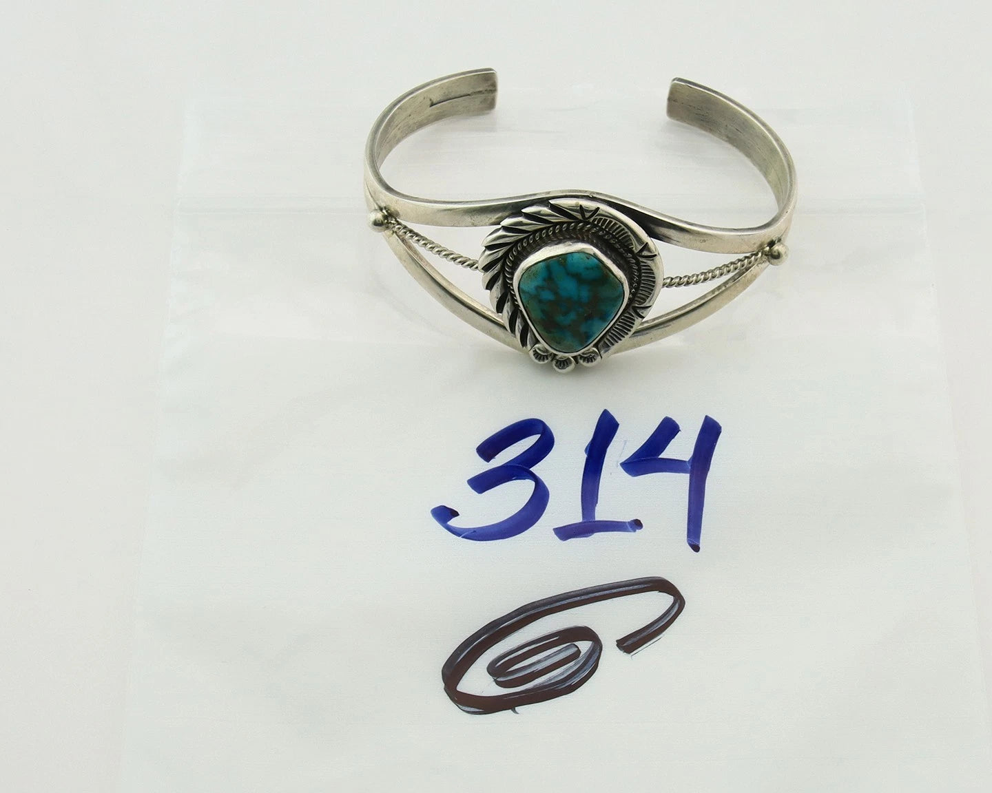Navajo Cuff Bracelet 925 Sterling Silver Turquoise Vintage Signed Rose Begay