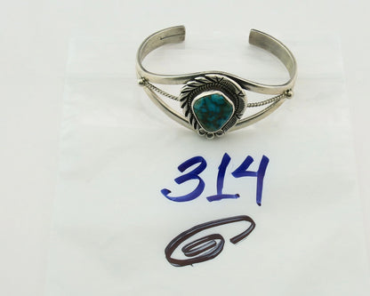 Navajo Cuff Bracelet 925 Sterling Silver Turquoise Vintage Signed Rose Begay