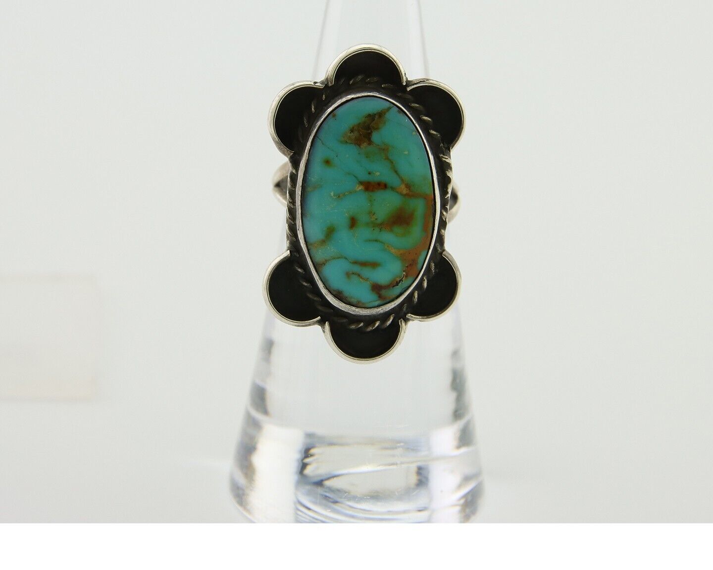 Navajo Handmade Ring 925 Silver Turquoise Native Artist C.80's