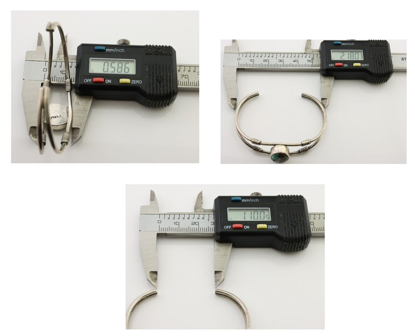Navajo Bracelet 925 Silver Natural Blue Turquoise Native American Artist C.80's