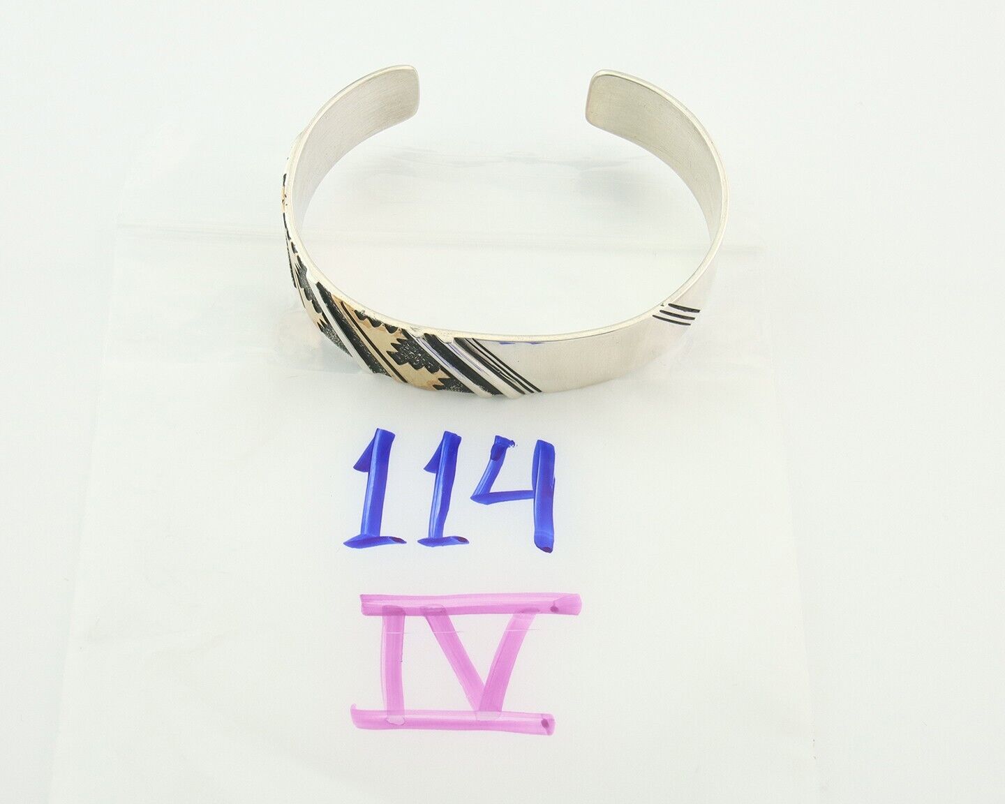 Navajo Bracelet Gold & 925 Silver Handmade 16 mm Wide Signed Thomas Singer C80s