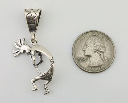 Navajo Kokopelli Pendant 925 Sterling Silver Artist Masha C.80's