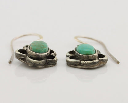 Navajo Earrings 925 Silver Natural Blue Turquoise Native American Artist C.80s