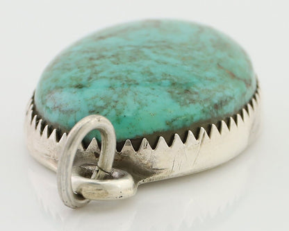 Navajo Pendant 925 Silver Natural Turquoise Native American Artist C.90's