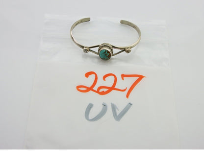 Navajo Cuff Bracelet 925 Silver Turquoise Native American Artist Handmade C.80's