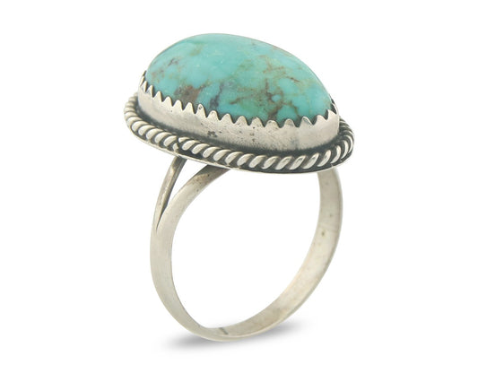 Vintage Navajo Ring 925 Sterling Authentic Santa Rita Turquoise Size 5.5
