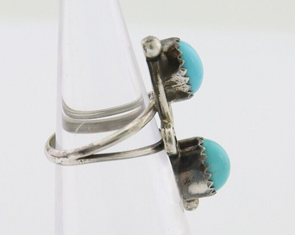 Navajo Ring 925 Silver Kingman Turquoise Native American Artist C.80's